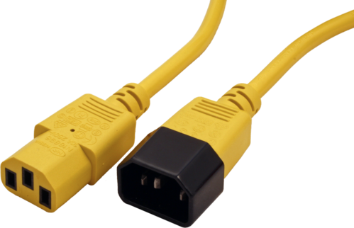 CABLE ALIMENTACION CPU A MONITOR IEC320 C14/C13, 1.8M, AMARILLO ROLINE