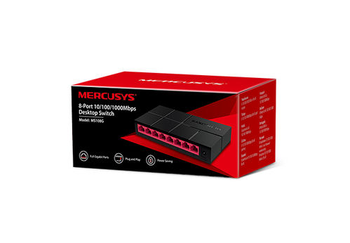 Switch gigabit Sobremesa 8-Puertos 10/100/1000 Mbps MERCUSYS