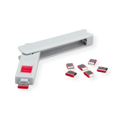 Bloqueo de puertos USB Tipo C Set, (LLave+ 1 Bloqueo) ROLINE