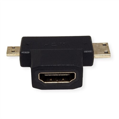 ADAPTADOR HDMI EN TVALUE HDMI T - HDMI - HDMI Mini + HDMI Micro