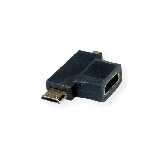 ADAPTADOR HDMI EN TVALUE HDMI T - HDMI - HDMI Mini + HDMI Micro