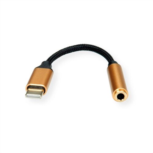 CONVERTIDOR TIPO C  - 3.5mm Audio GOLD 13 CM ROLINE