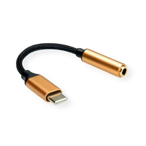 CONVERTIDOR TIPO C  - 3.5mm Audio GOLD 13 CM ROLINE