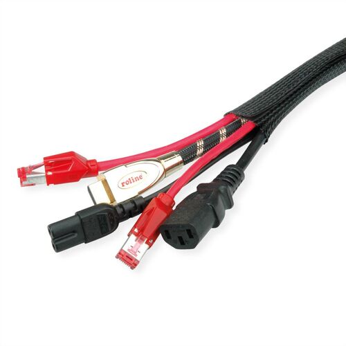 Conducto de cable de PVC, cierre de correa, negro, 2,5 m ROLINE