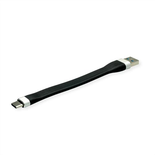 CONVERTIDOR Cable USB 3.2 Gen 1, A-USB TIPO C, M / M, negro, 11 cm, Silicona ROLINE