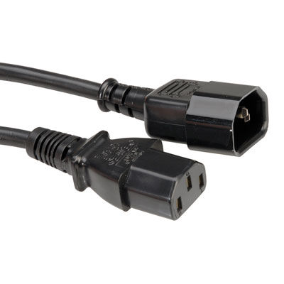 CABLE ALIMENTACION 3 M. CONECTOR IEC 320-C14 a  IEC 320-C13, CPU A MONITOR, NEGRO  ROLINE