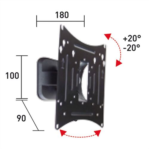 Brazo/soporte para monitor LCD ROLINE, montaje en pared, 2 juntas